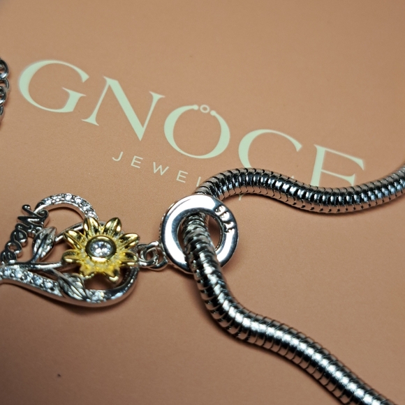 Gnoce bracelet with 925 silver Niece dangle charm and safety chain - Picture 6 of 7